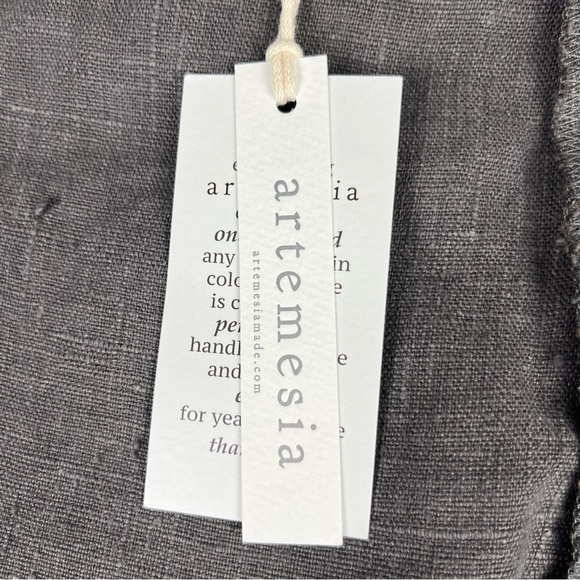 NWT Artemesia Apron Dress 100% Linen Apron Dress Granite Gray One Size Homestead - Picture 13 of 13